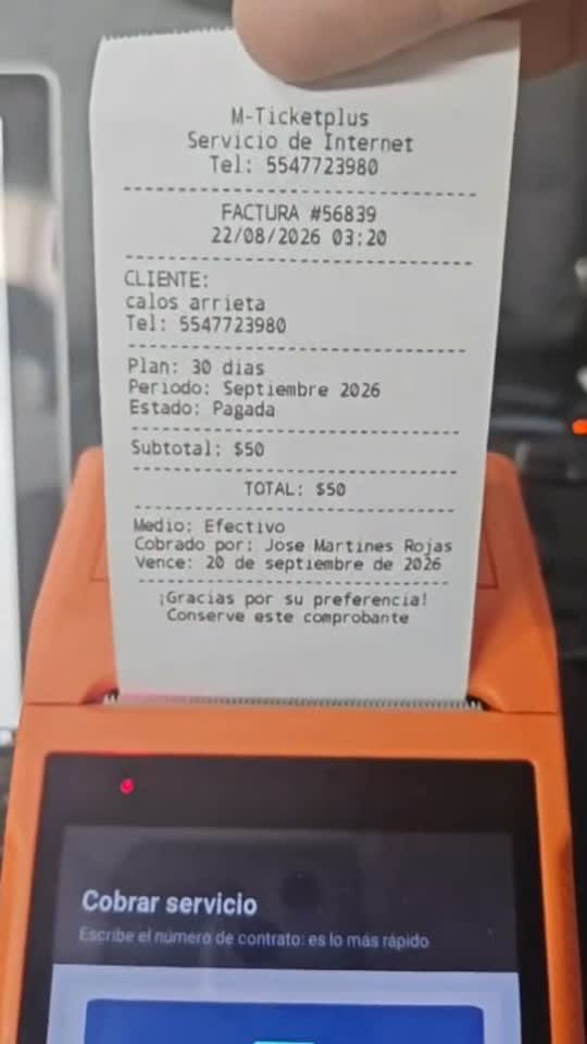 Cobro de una mensualidad residencial con la terminal MT-Móvil