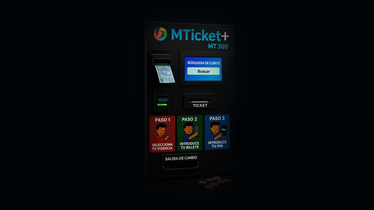 Caja MT300 de MT Series aceptando billetes y entregando cambio